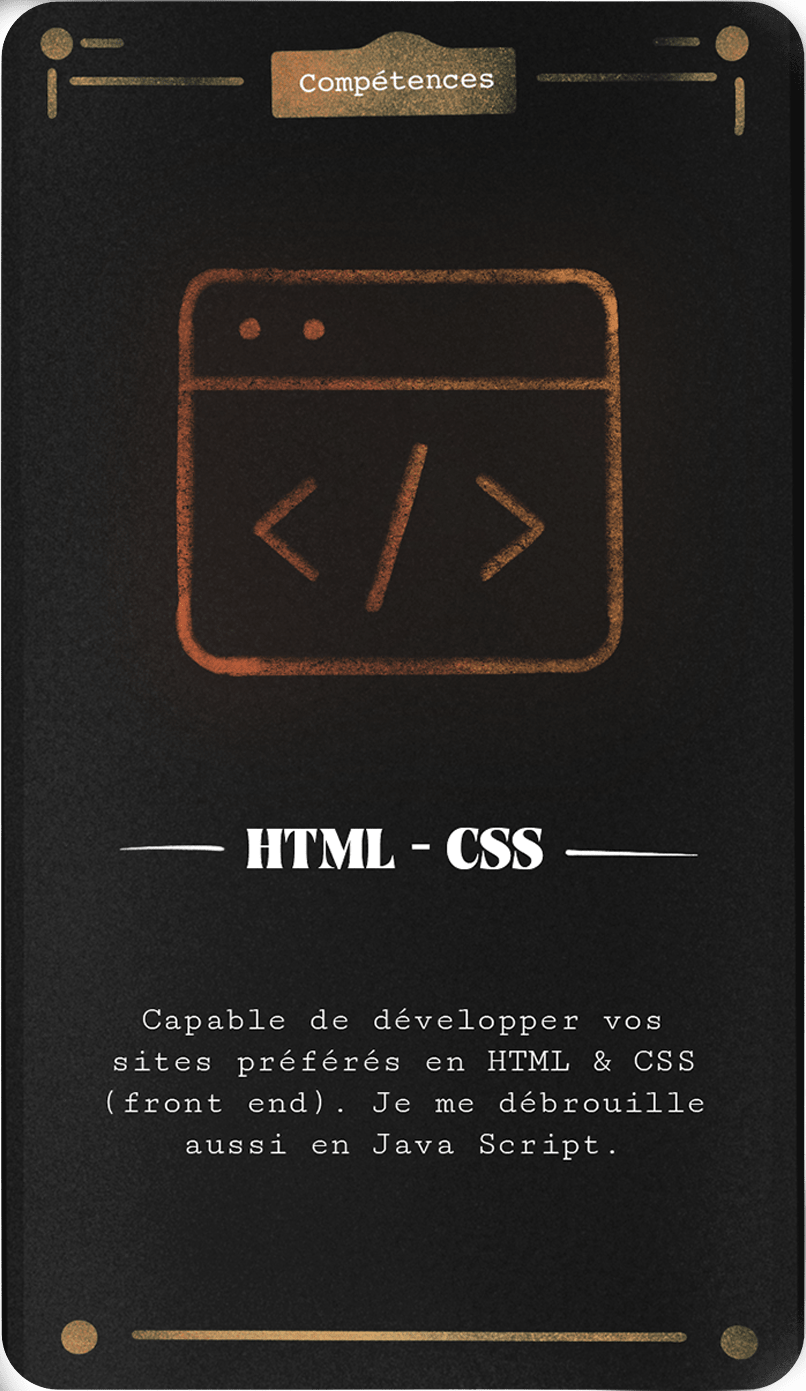 Compétences Web Html Java script CSS